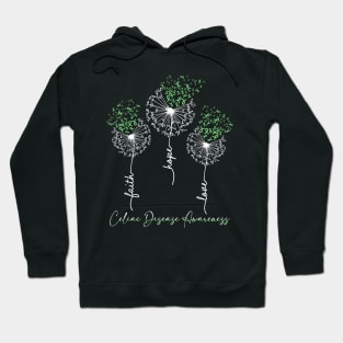 Celiac Disease Awareness Light Green Dandelion Hoodie